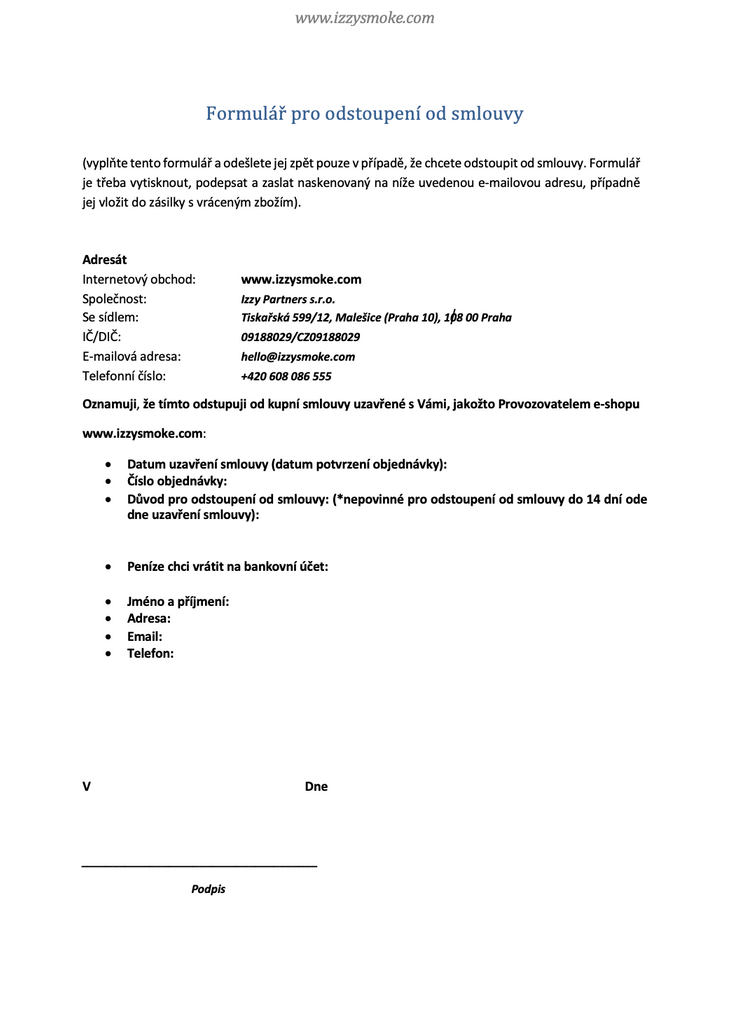 vyplňte snadno formulář pro odstoupení od smlouvy a zajistěte rychlé a bezproblémové ukončení smluvního vztahu. podrobný návod a vzory ke stažení.